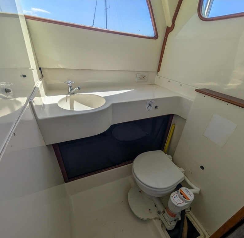 Private bathroom on board the Bachata